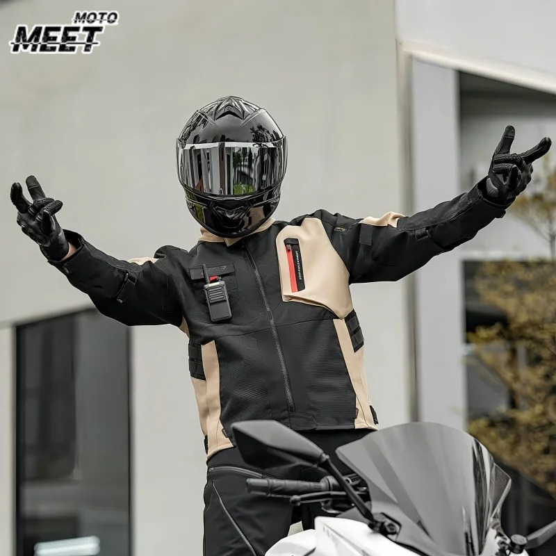 Motorcycle Gear For Summer - Men's Summer Breathable Motorcycle Riding Jacket,