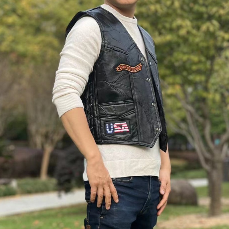 NEW Motorcycle Vests Men Cafe  - đánh giá và giá Riding Jacket Leather