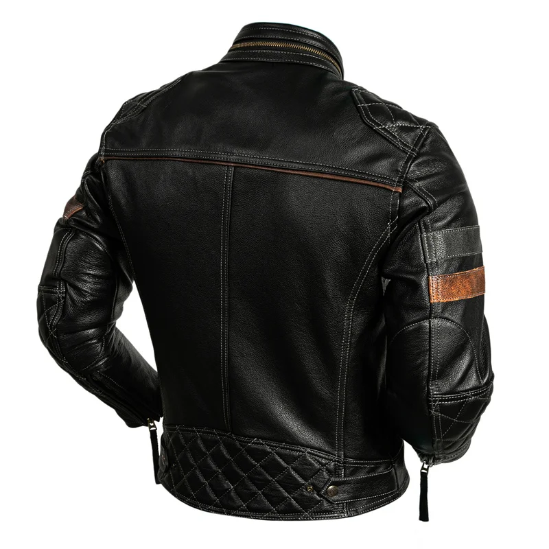 2023 Vintage Men's Black Leath - đánh giá và giá Riding Jacket Leather