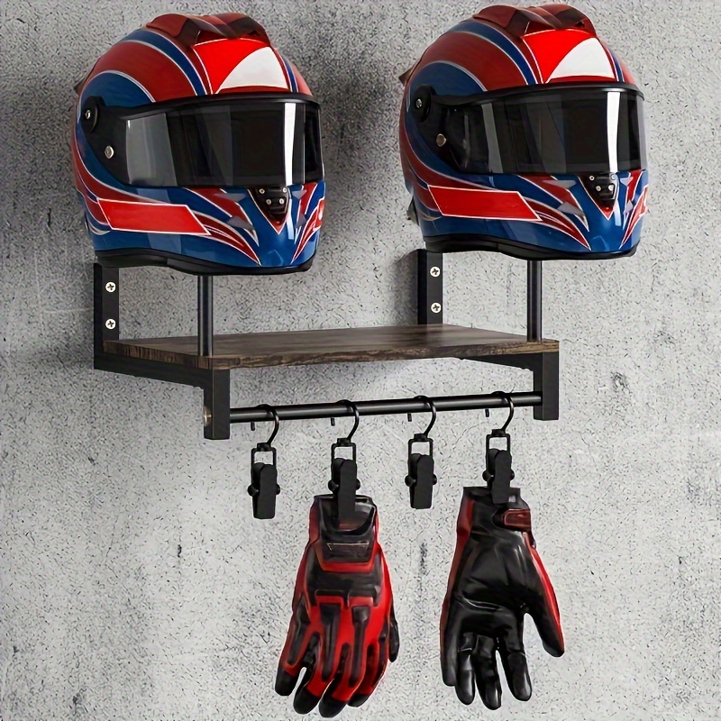 Wall-Mounted Motorcycle Helmet - đánh giá và giá Motorcycle Gear Display Rack