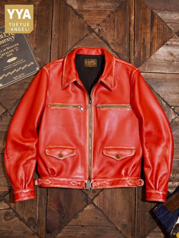Mens Autumn Winter Cowhide Gen - đánh giá và giá Riding Jacket Leather