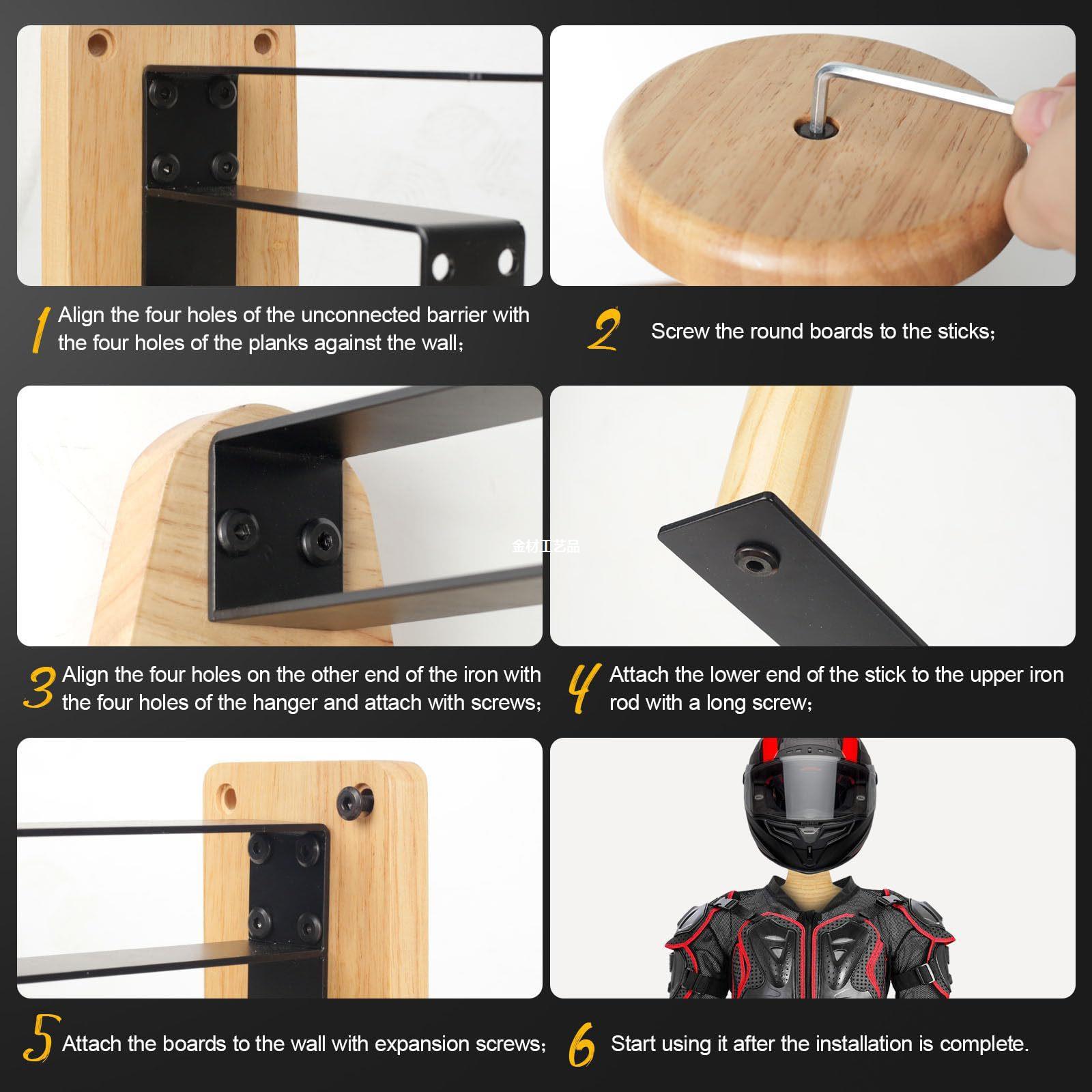 Wall‑Mount Wooden Outdoor Stor - đánh giá và giá Motorcycle Gear Display Rack