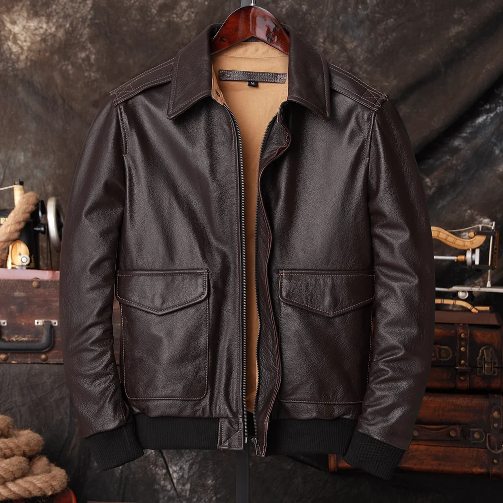 Bomber A2 Pilot Genuine Leathe - đánh giá và giá Riding Jacket Leather