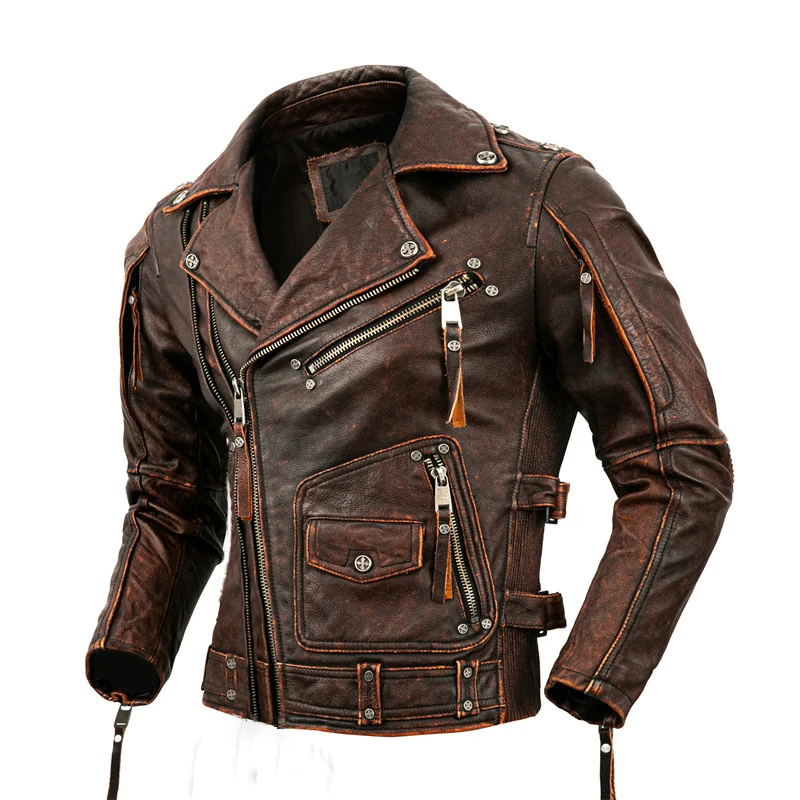 Men's Natural Leather Motorcyc - đánh giá và giá Riding Jacket Leather