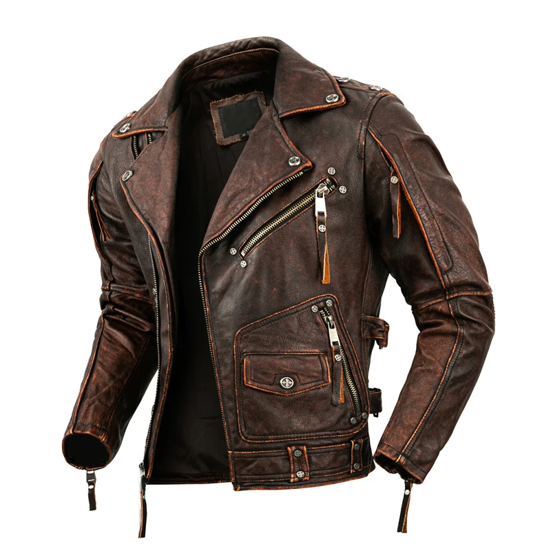 Men's Natural Leather Motorcyc - đánh giá và giá Riding Jacket Leather