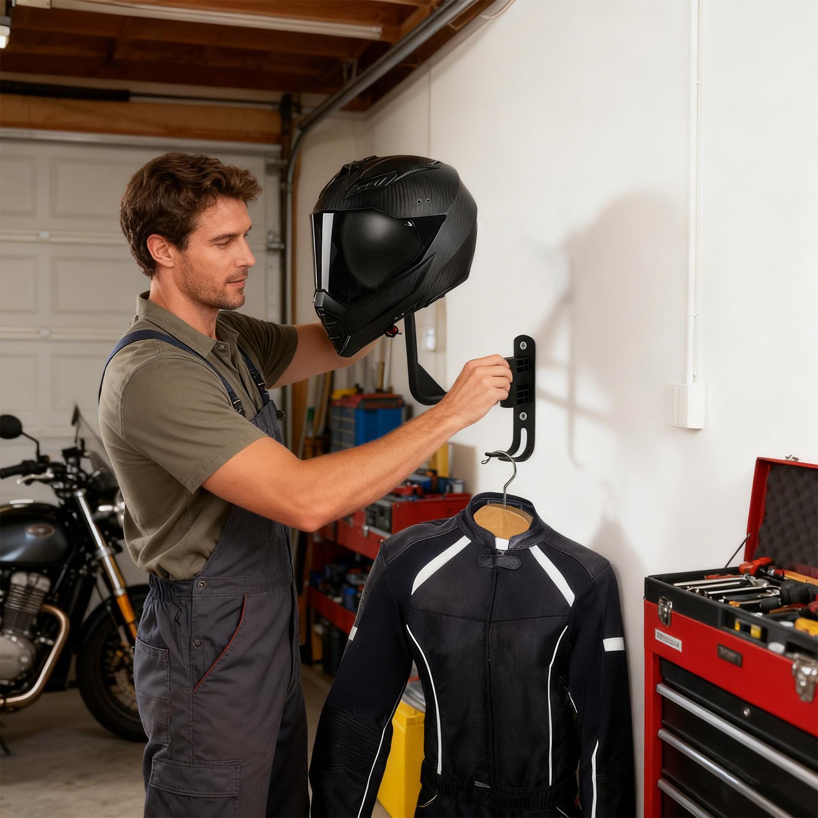 Helmet Organizer Wall Mounted  - đánh giá và giá Motorcycle Gear Display Rack